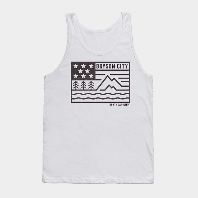 Visiting NC Mountain Cities Bryson, NC Flag Tank Top by Contentarama